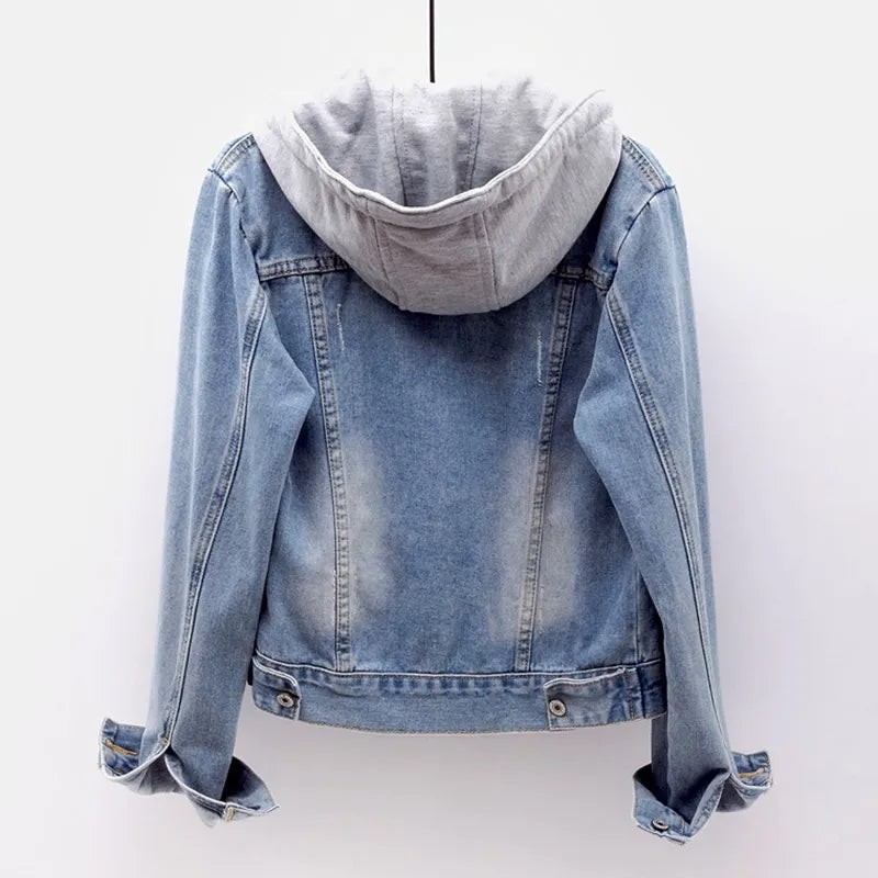 Women Slim Button Denim Jacket