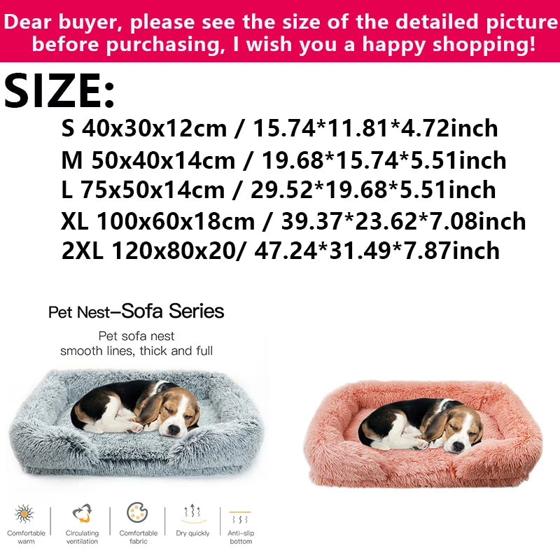 Large Dog Plush Bed