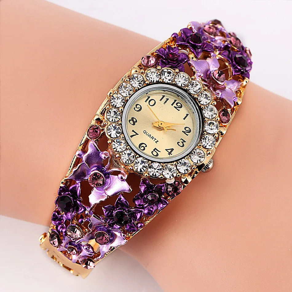 Women Luxury Diamonds Bangle Wrist Watch