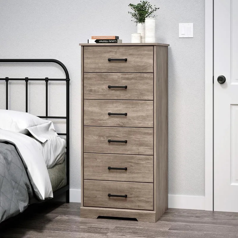 Tall White 6-Drawer Dresser