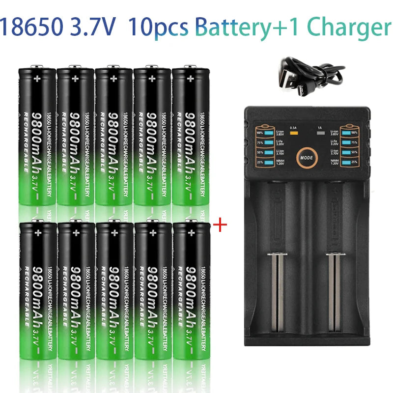 100%18650 Lithium Batteries Flashlight