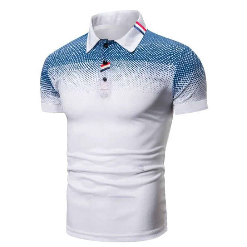 Men's 3D Digital Print Casual Polo T-Shirt