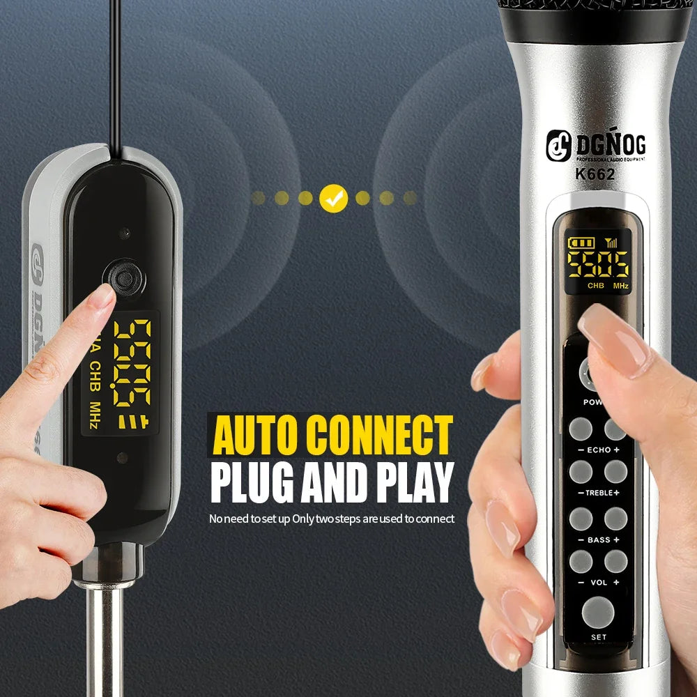 UHF 2 Channel Echo Wireless Microphone