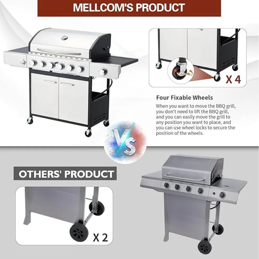 6 Burner BBQ Propane Gas Grill