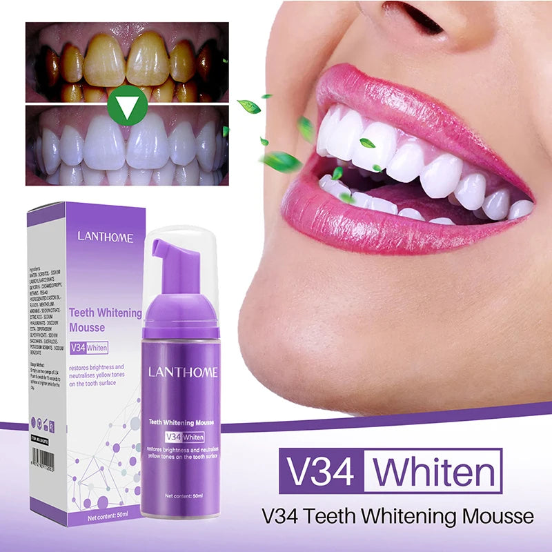 V34 Mousse 50ml Teeth Cleaning Toothpaste