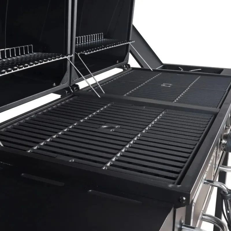 Outdoor Dual Fuel Gas and Charcoal Combination Grill