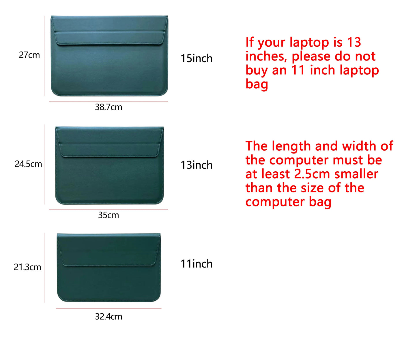 PU Leather Laptop Sleeve Bag