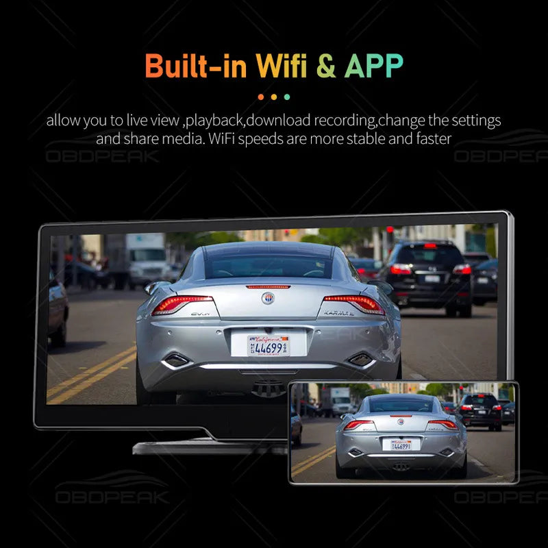 K2 10.26" Dash Cam DVR BT FM Monitor