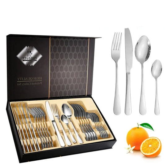 Stainless steel tableware set