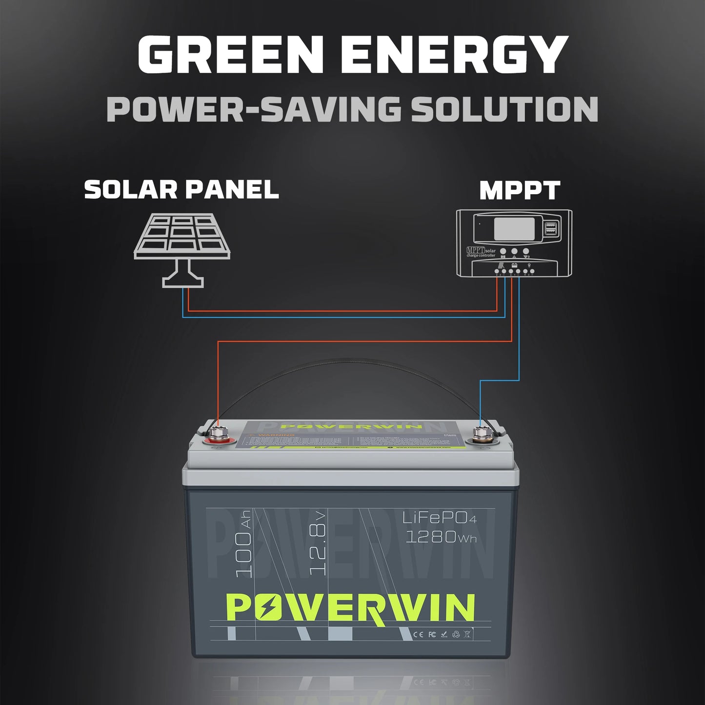12.8V 100Ah LiFePO4 Battery with BMS