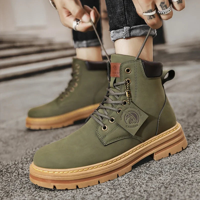 Men's Leather High Top Boots