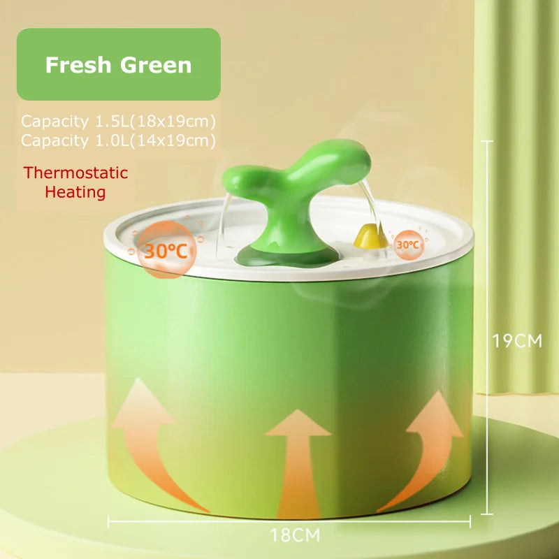 1/1.5L Cat Electric Ceramic Water Fountain