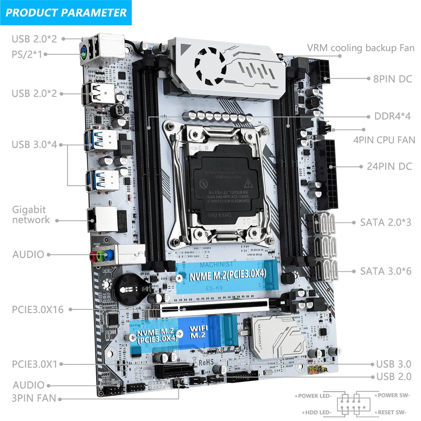 K9 X99 Motherboard Combo Set