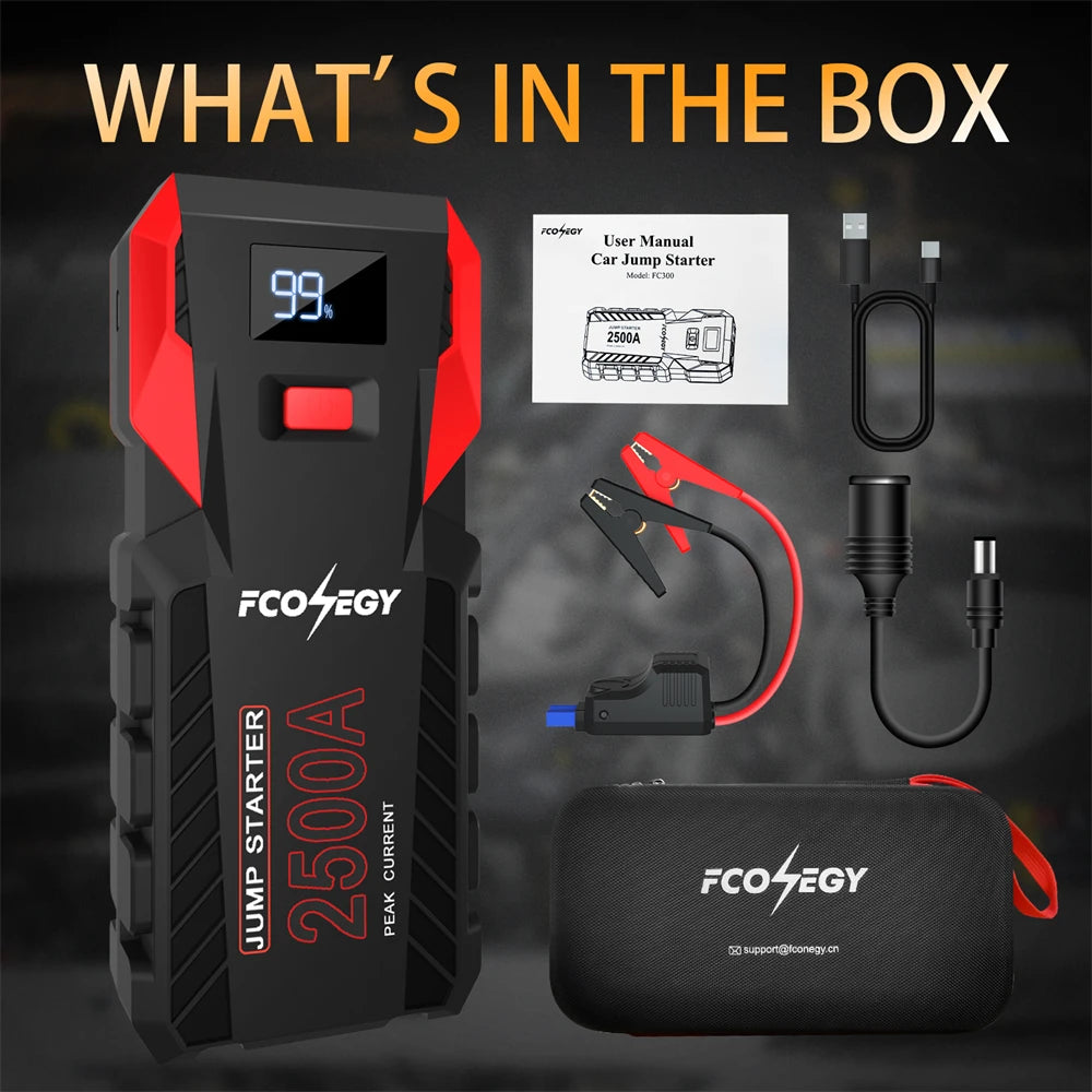 2500A Car Jump Starter 26000mAh Portable Power Bank