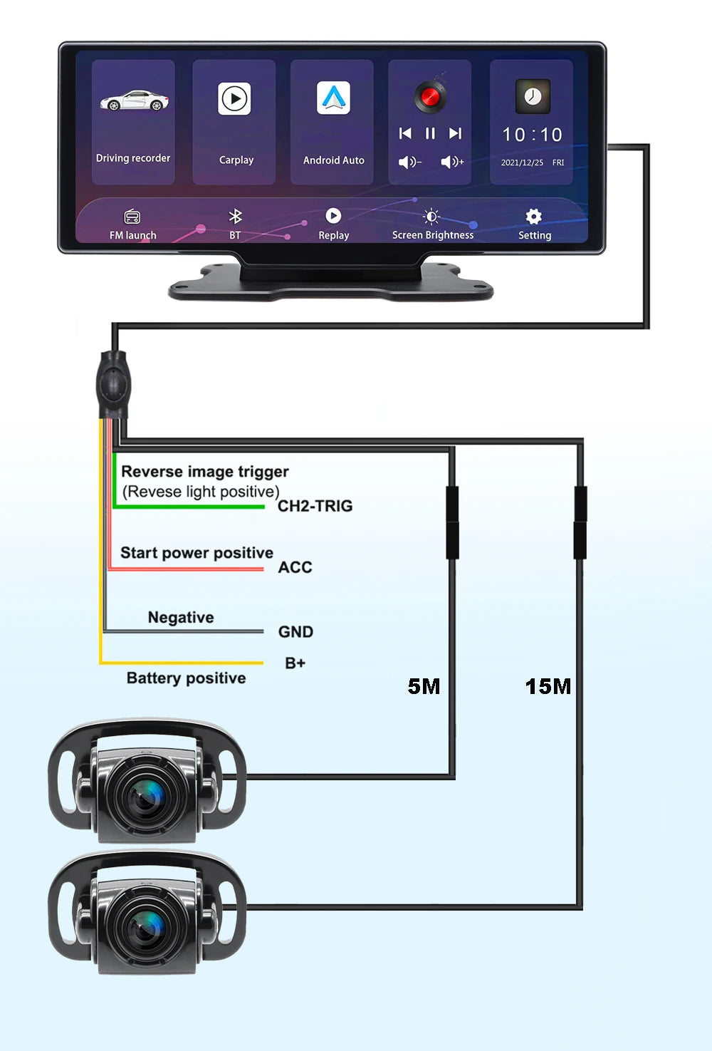10.26 Inch Dash Cam Rear view Auto DVR GPS Navigation