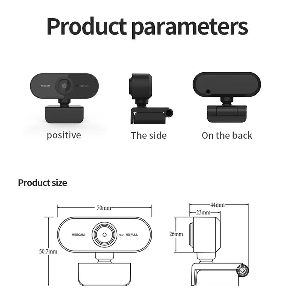 1080P HD Mini Webcam with microphone