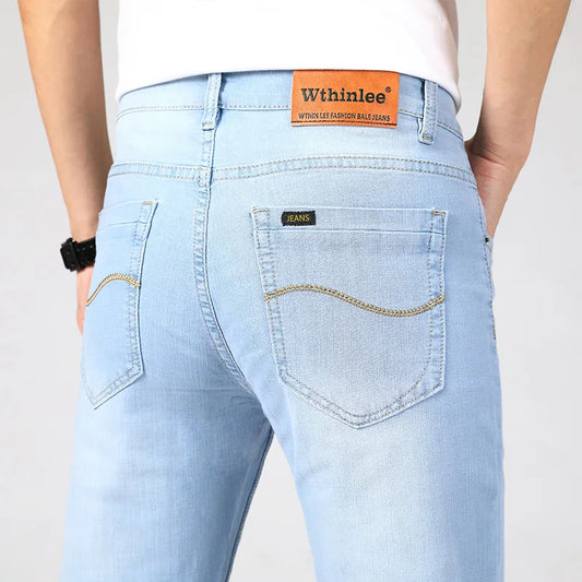 Men's Spring Autumn Business Straight Jeans