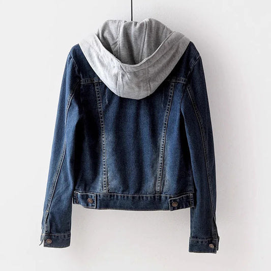 Women Slim Button Denim Jacket