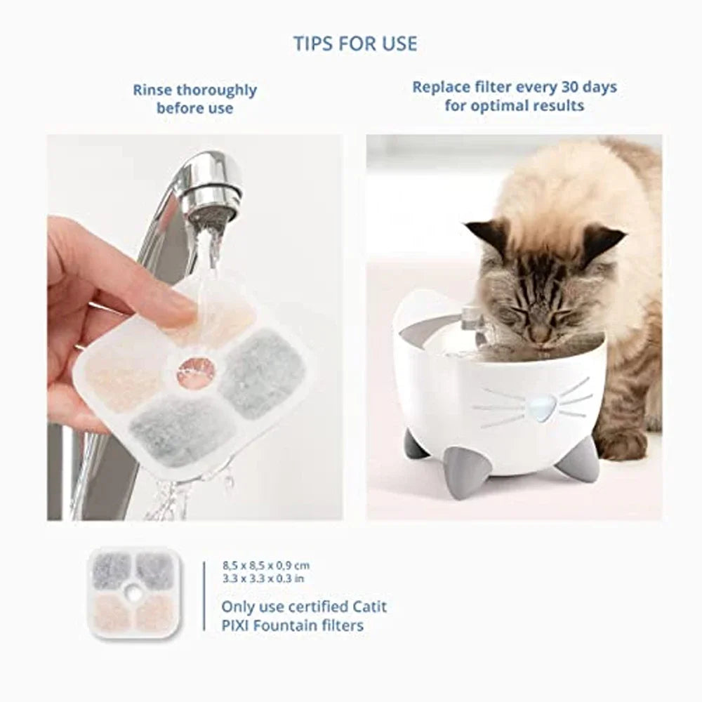 Activated Carbon Cat Drinking Fountain Square Filters
