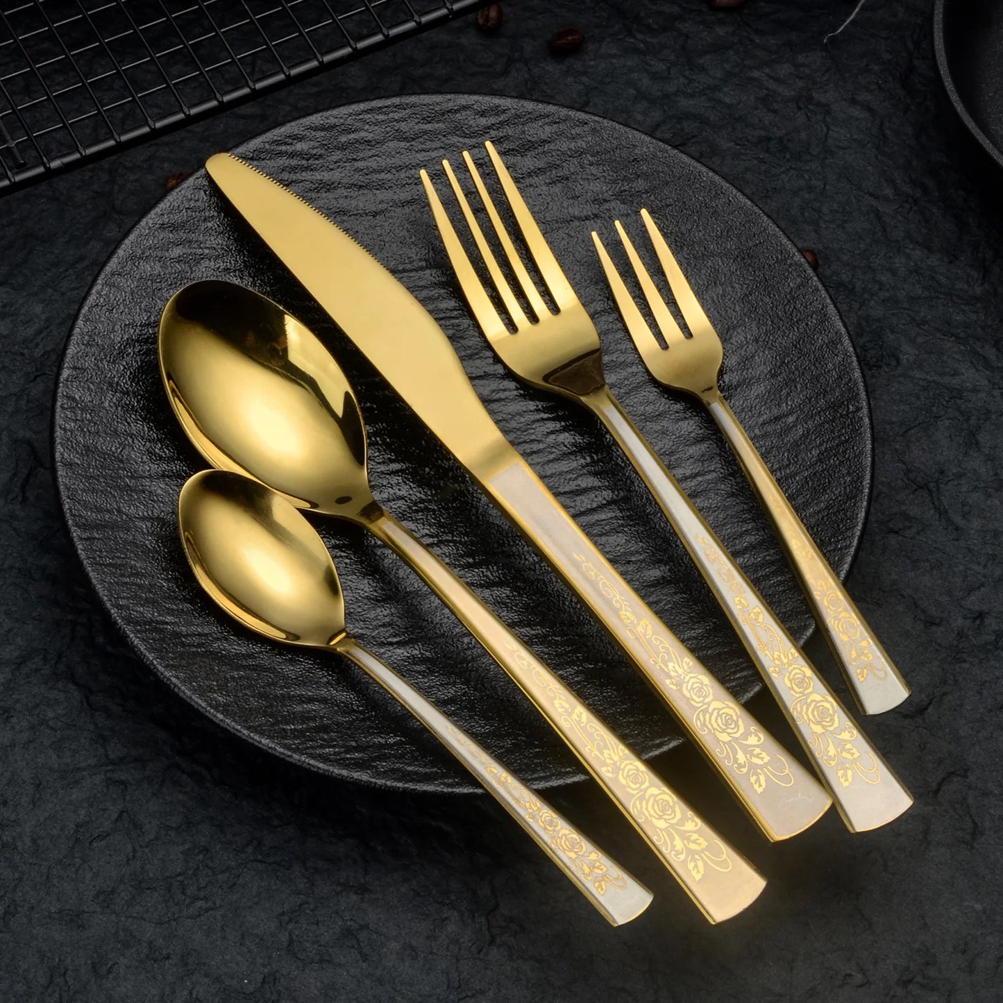 16/30pc Stainless steel heavy-duty silverware set