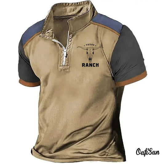 Vintage 3d Word Printed Polo Shirt