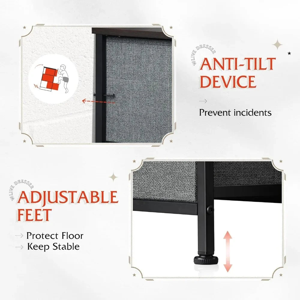 Dark Grey 11-Drawer Dresse