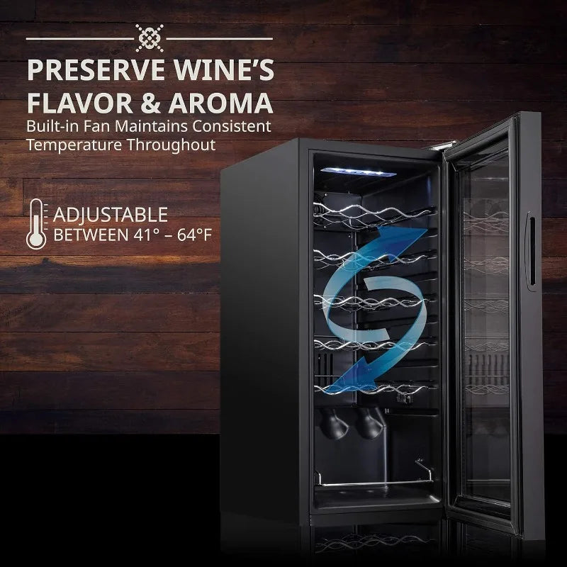 18-Bottle Wine Cooler with Lock