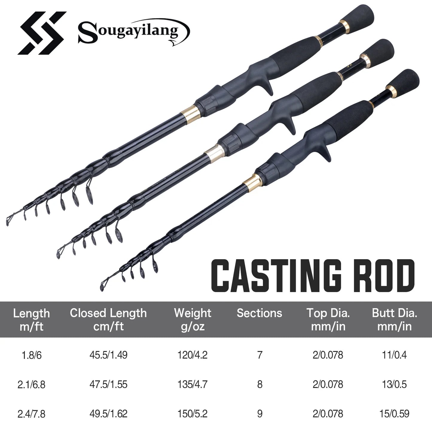 Casting Fishing Combo Telescopic Fishing Rod