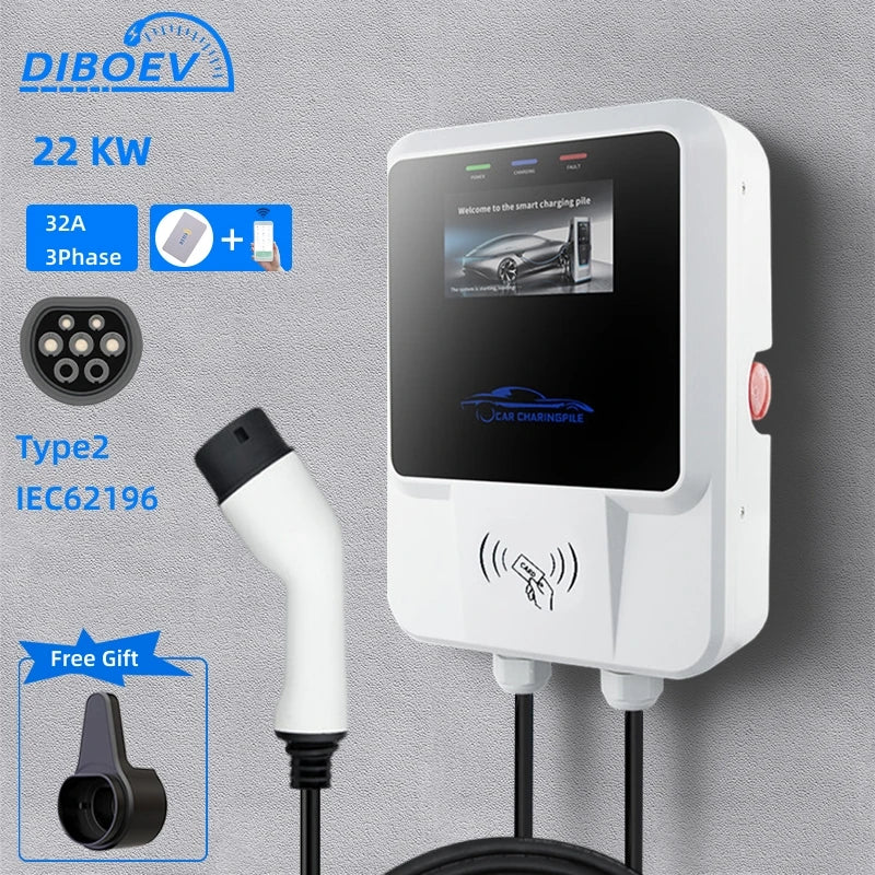 32A 7/11/22KW Electric Vehicle Car Charger