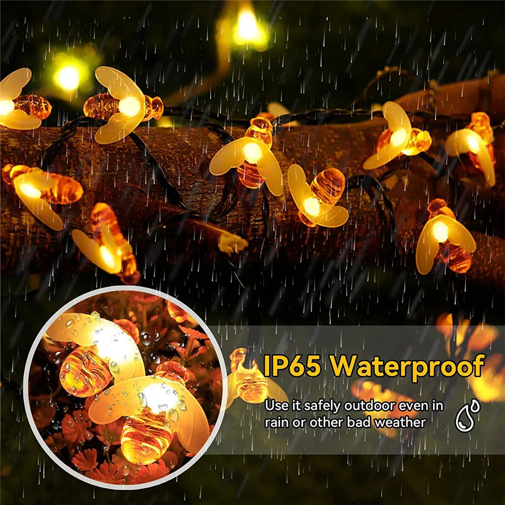 Garden Honeybee Solar String Light