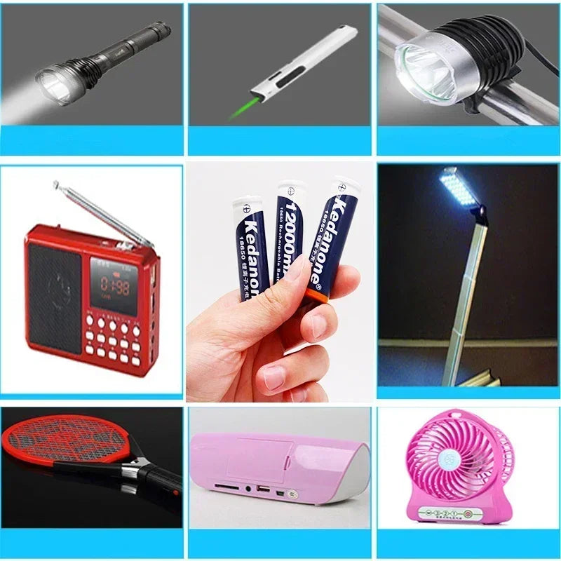18650 rechargeable battery 3.7 V18650 12000 mAh capacity