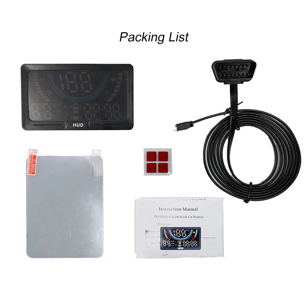 HUD OBD2 Gauge Windshield Projector Speedometer