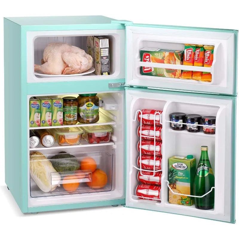 Mini Retro Fridge with Freezer