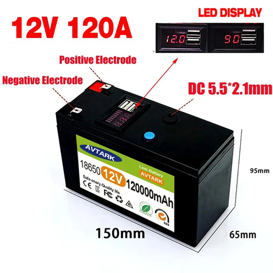 12V 120Ah Portable LiFePO4 Lithium Battery