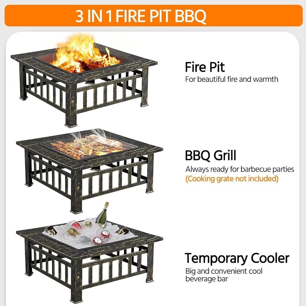 32in Fire Pits for Outside Outdoor Fire Pits Bonfire