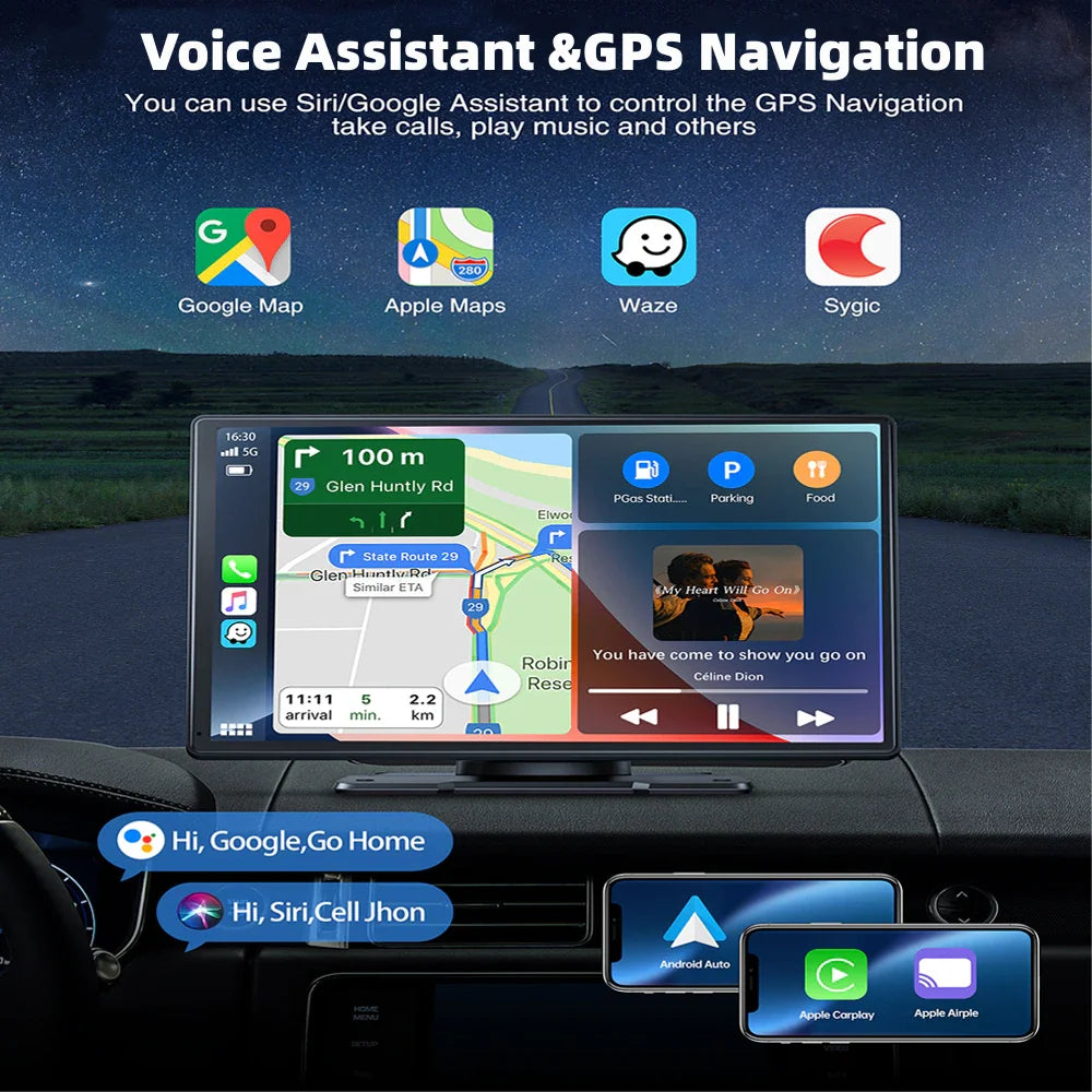 Wireless Apple Android 9inch Apple Car GPS Navigator