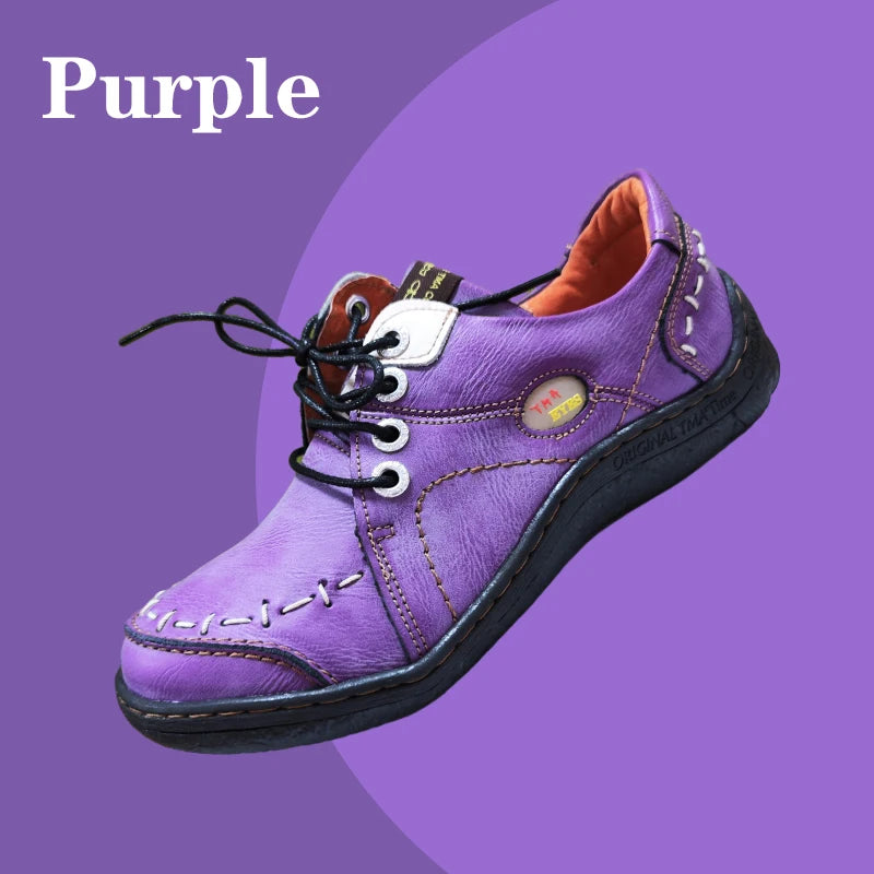 Hand-Stitched Leather Sneakers Shoes