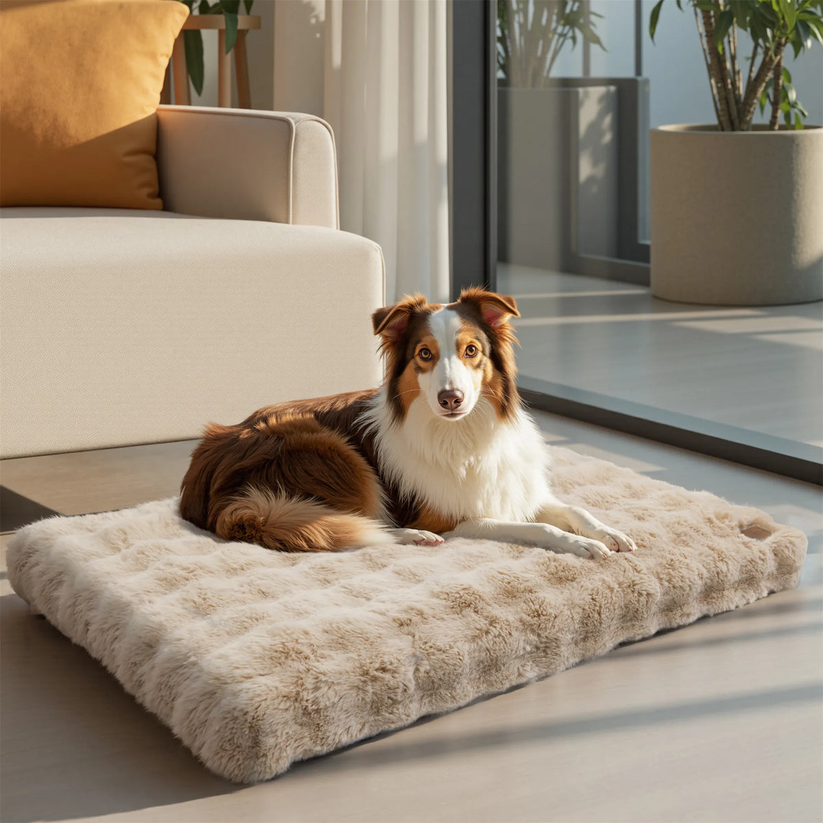 Fluffy Dog Crate Bed