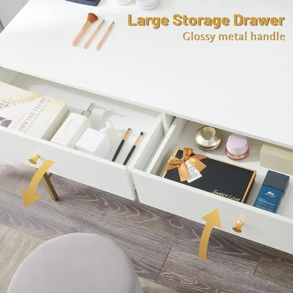 39.4 Inch Vanity Desk with 2 Drawers