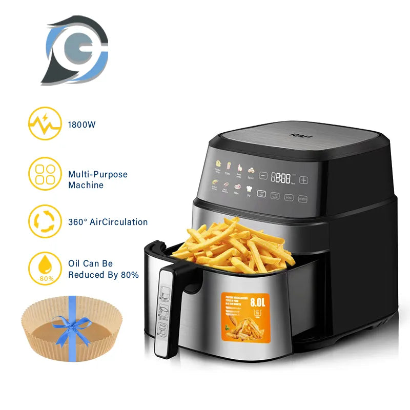8L Large Capacity Touchscreen Household Air Fryer