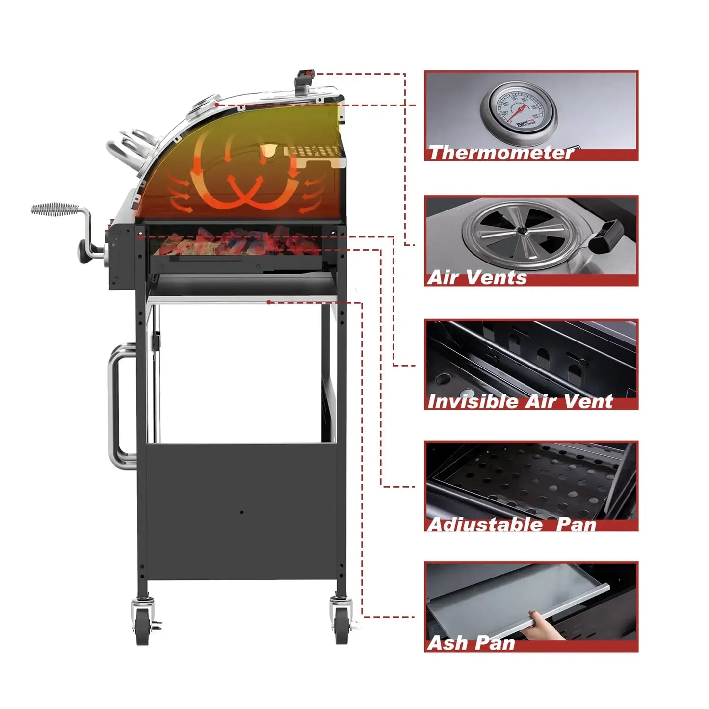 Dual Fuel Cabinet Gas and Charcoal Grill