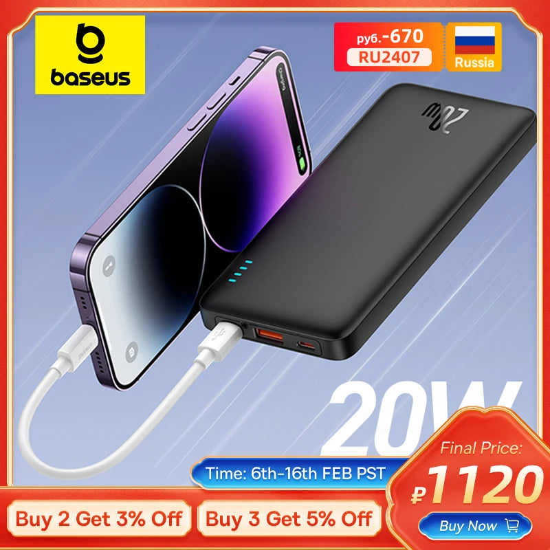 10000mAh 20000mAh Fast Charge Power Bank