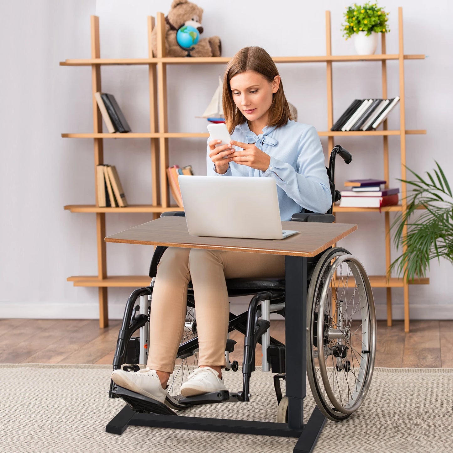 Large Rolling Overbed Laptop Desk