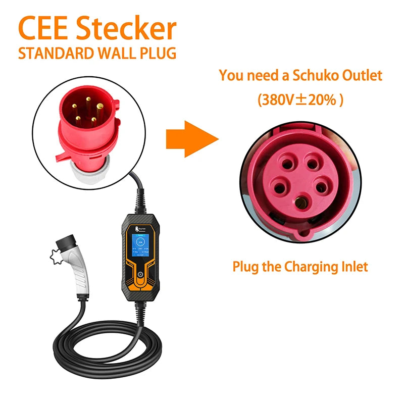 11KW 16A EV Portable Charger