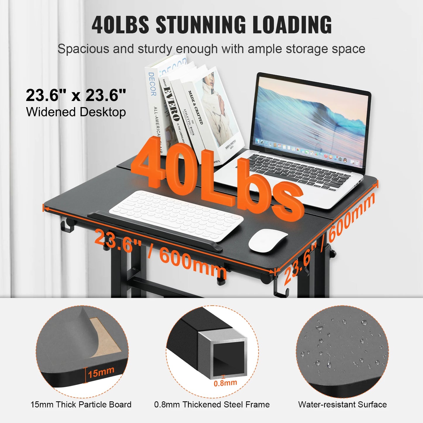 26.4"-44.9" Gas-Spring Height Adjustable Sit-Stand Desk