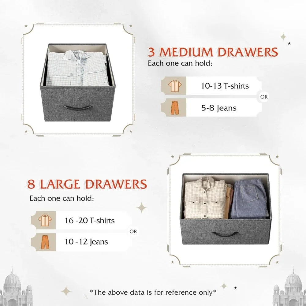 Dark Grey 11-Drawer Dresse