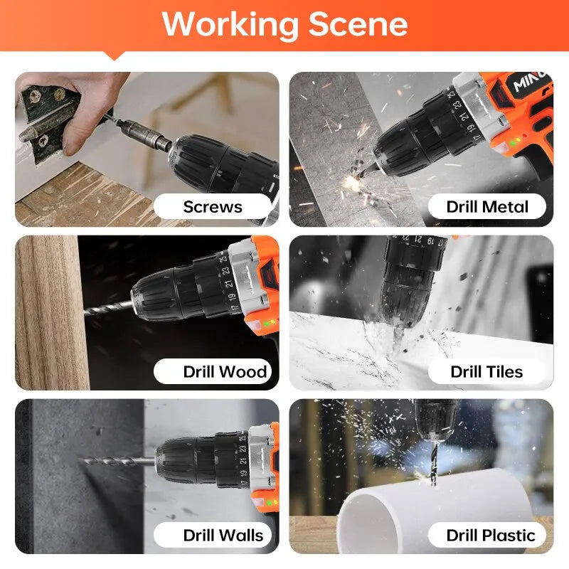 20V Cordless Drill 40N.m 25 Plus 1 Electric Screwdriver