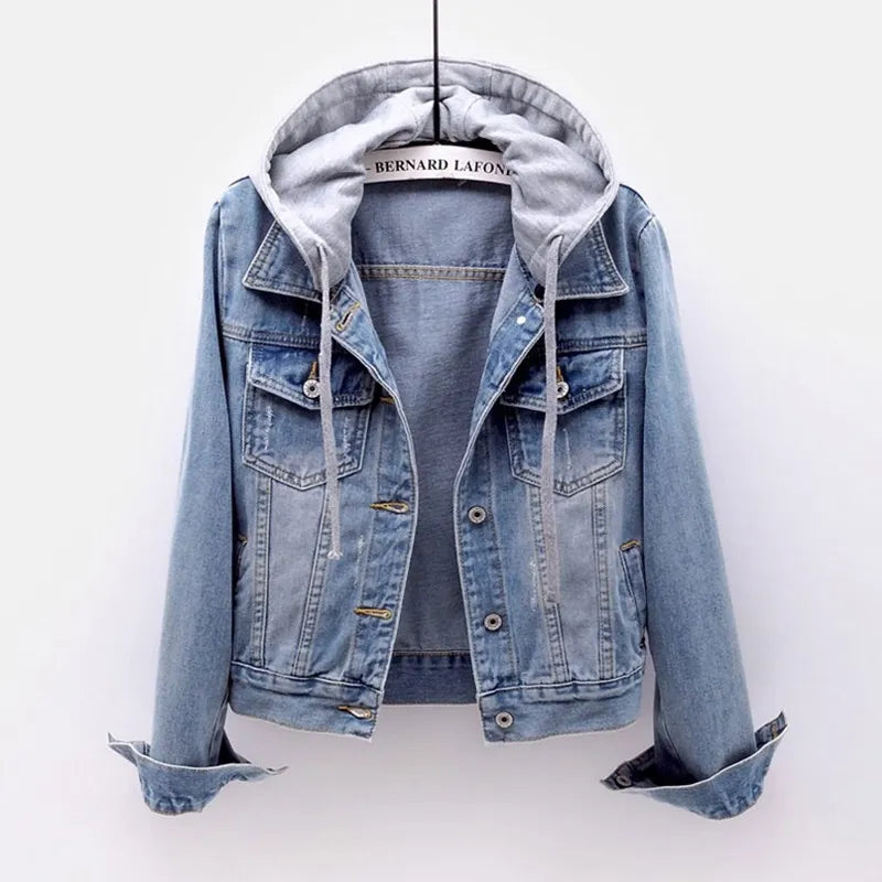 Women Slim Button Denim Jacket