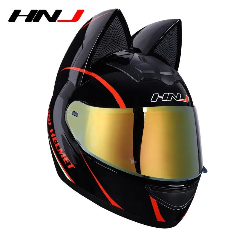 Cat Ear Motorcycle Full Face Helmet