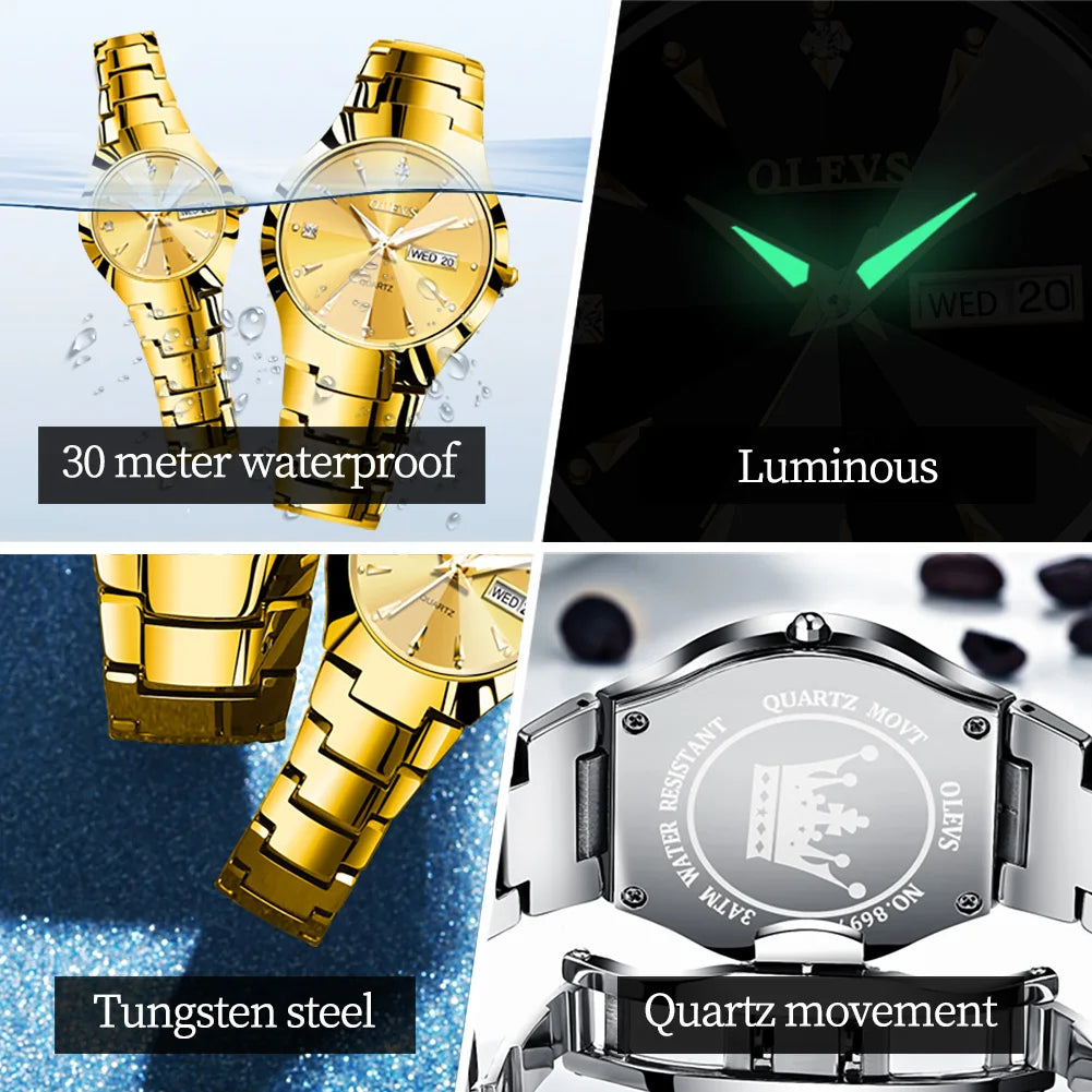 Tungsten steel Men's Wristwatch